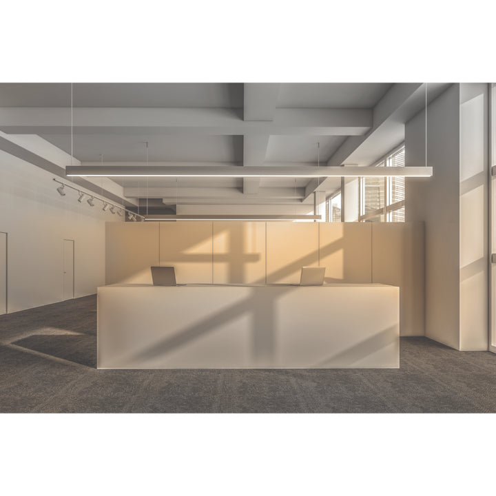 Luminario lineal bajo deslumbramiento 80W 127V para suspender 2m de longitud con difusor plano opciones color de luz de iLumileds