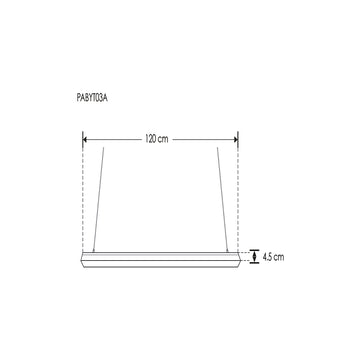 Luminario lineal para suspender 1.20m de longitud con difusor plano 36W 6500K de iLumileds