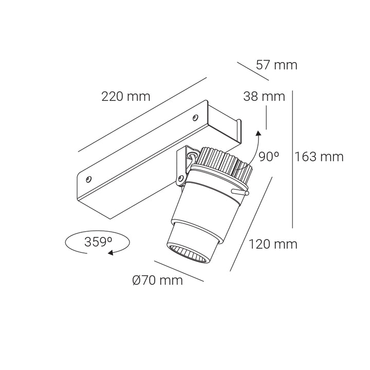 Proyector blanco para sobreponer PROLIT 11.8w 1930lm 32° opciónes color luz neutro cálido y neutro de Normalit