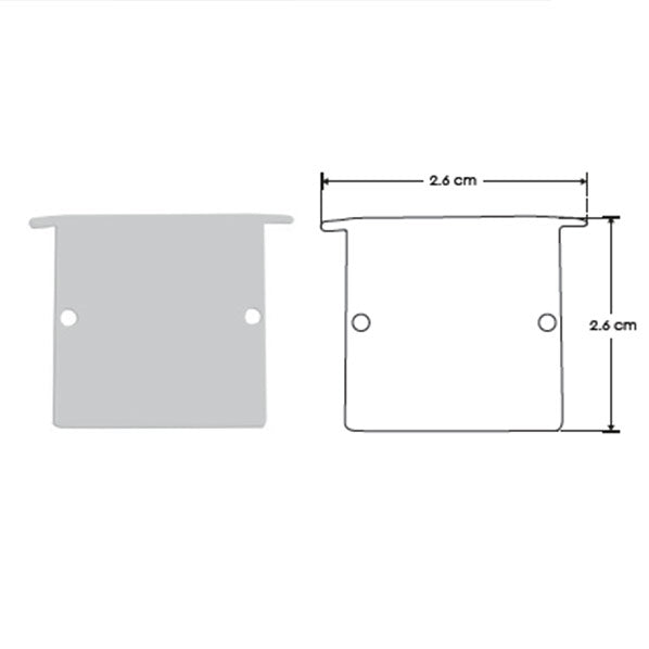 Kit de terminación lateral para perfil ILUPA3830 que incluye 2 tapas laterales de plástico (No se vende individual)