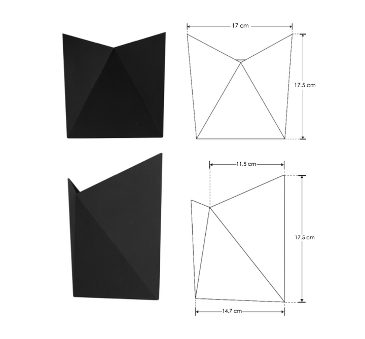Luminario 3D con salida de luz directa acabado negro 7W luz cálida de iLumileds
