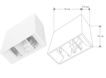 Luminario cuadrado con doble salida de luz ajustable independiente para crear efectos geométricos 4W luz cálida de iLumileds