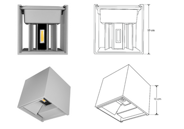 Luminario cubico con doble salida de luz ajustable independiente para crear efectos geométricos 6W luz cálida de iLumileds