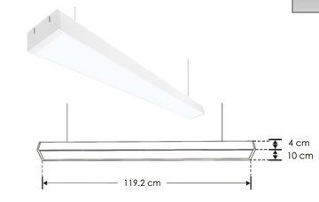 Luminario lineal para suspender 1.20m 48W opciones color de luz de iLumileds