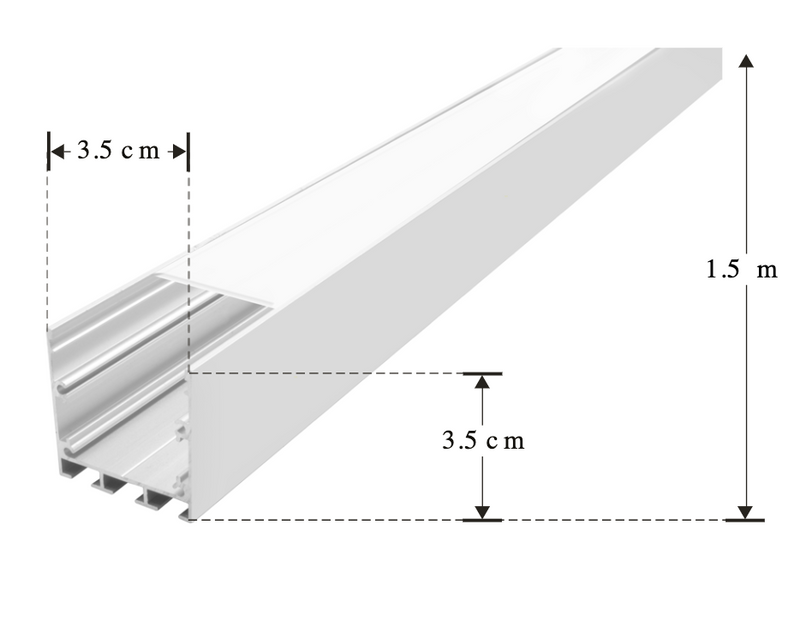 Luminario lineal para suspender 1.50m de longitud con difusor plano 60W 127V opciones color de luz de iLumileds