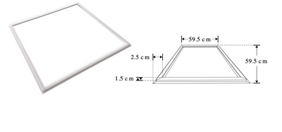 Luminario marco luminoso 48W 59.5x59.5cm para plafón reticular o suspender de iLumileds