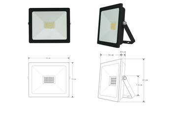 Reflector LED plano 30W 120° fabricado en aluminio y color de luz de iLumileds