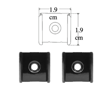 Kit de 2 tapas laterales negras para perfil de aluminio DXAP01N, de plástico de iLumileds (No se vende individual)