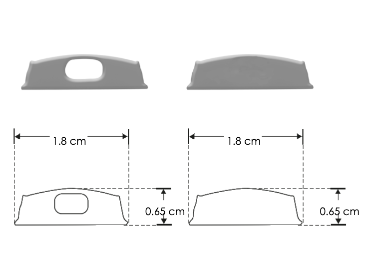 Kit de 2 tapas laterales para perfil de aluminio PA1806 de plástico (No se vende individual)