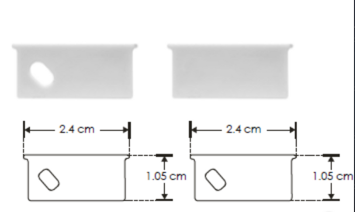 Kit de 2 tapas laterales para perfil de aluminio PA2411 de plástico (No se vende individual)