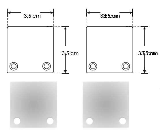 Kit de 2 tapas laterales para perfil de aluminio PA3535 de metal (No se vende individual)