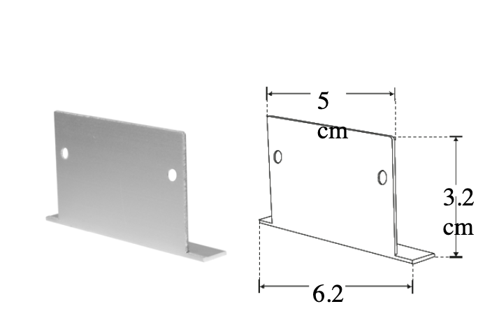 Kit de 2 tapas laterales para perfil de aluminio PA5032 de metal (No se vende individual)