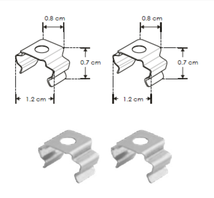 Kit de 2 grapas de sujeción para perfil de aluminio ILUPA525 (No se vende individual)