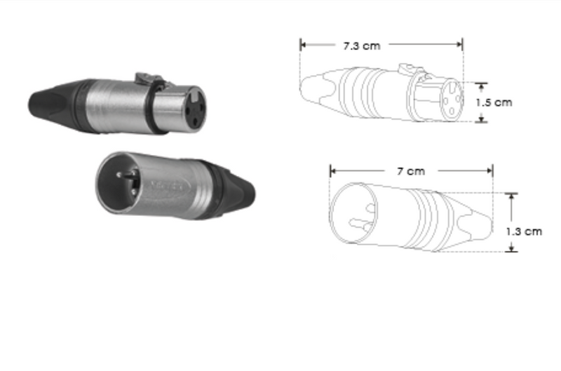 Conector XLR canon macho de iLumileds (No se vende individual)