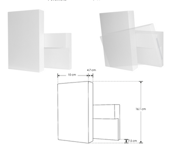 Luminario rectangular con luz indirecta rotativa para muro 9W luz cálida de iLumileds