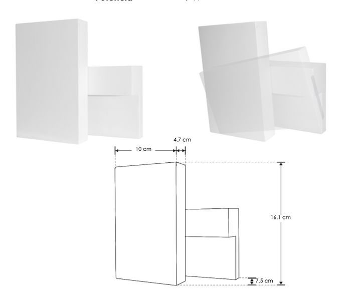 Luminario rectangular con luz indirecta rotativa para muro 9W luz cálida de iLumileds