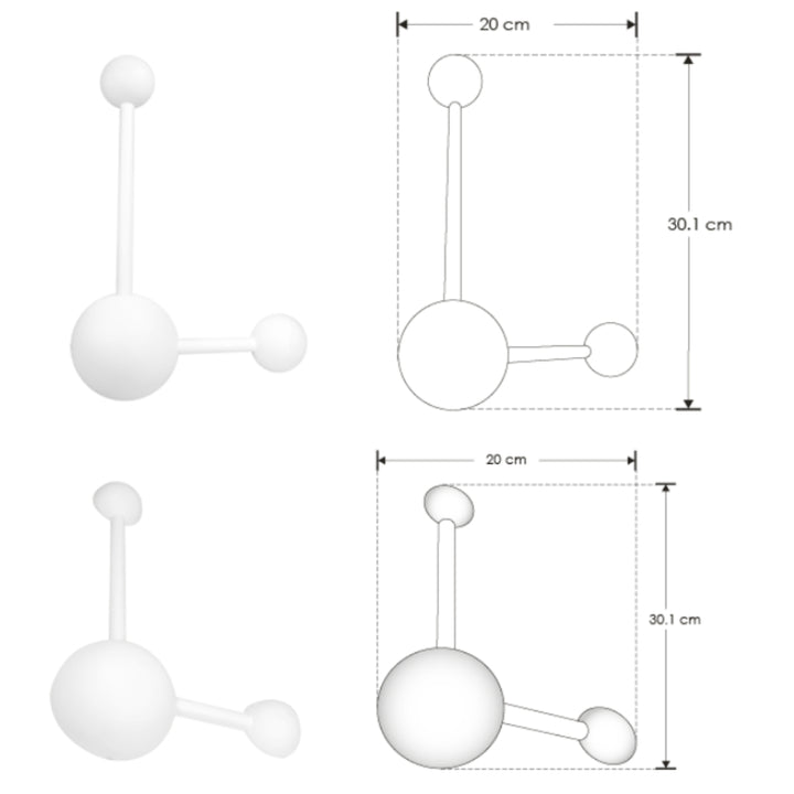 Luminario triple esfera con dos salidas de luz indirecta simétrica para muro 6W 3000K de iLumileds