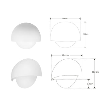 Luminario doble semicírculo para muro 10W luz cálida de iLumileds