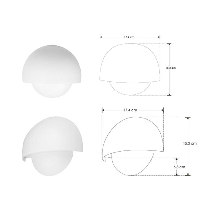Luminario doble semicírculo para muro 10W luz cálida de iLumileds