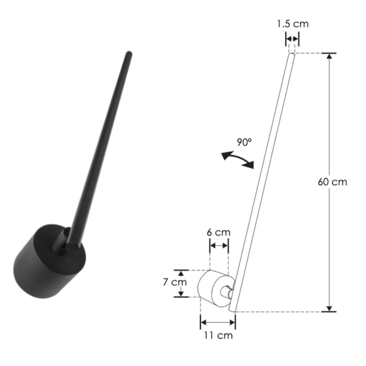 Luminario lineal móvil 90° para muro 60cm 10w color de luz neturo cálido de iLumileds