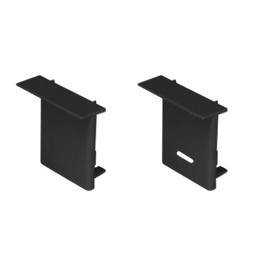 Kit de 2 tapas laterales negras para perfil de aluminio  ILUPA1722NUGRC de plástico