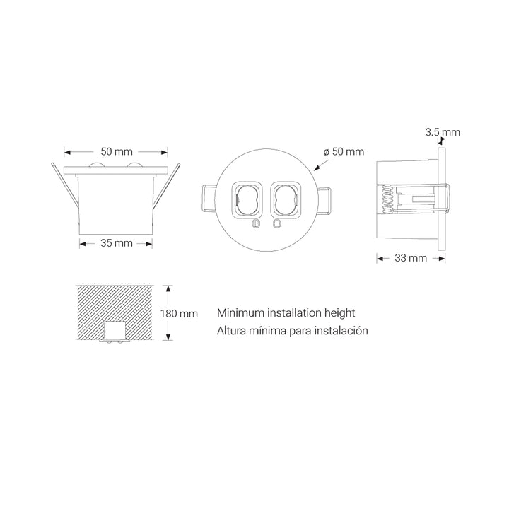 Luminario de emergencia Via R para empotrar uso exterior acabado blanco, opciones de Flujo (lm) y Autonomía (Hr) de Normalux