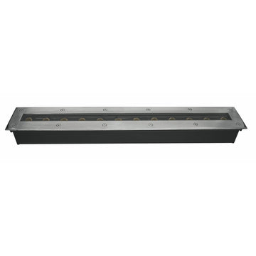 Luminario rectangular integrado 18W 15x45° 60cm luz Neutro Cálido fabricado en acero inoxidable para empotrar en piso incluye housing de iLumileds