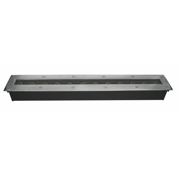 Luminario rectangular integrado 18W 15x45° 60cm luz Neutro Cálido fabricado en acero inoxidable para empotrar en piso incluye housing de iLumileds