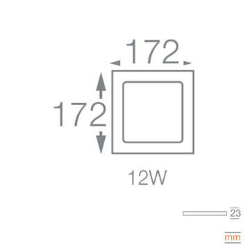 Downlight LED Cuadrado Insert  Square 12W (17.2x17.2cm) opciones color de luz de Ledvance