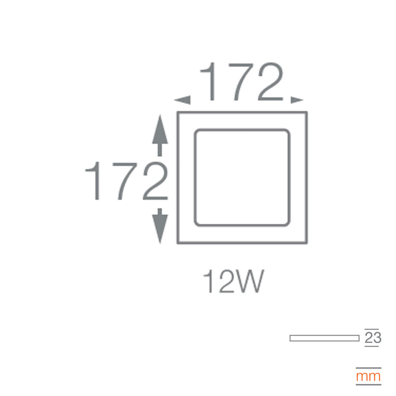 Downlight LED Cuadrado Insert  Square 12W (17.2x17.2cm) opciones color de luz de Ledvance