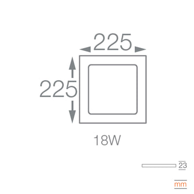 Downlight LED Cuadrado Insert Square 18W (22.5x22.5cm) luz fría (6500K) de Ledvance