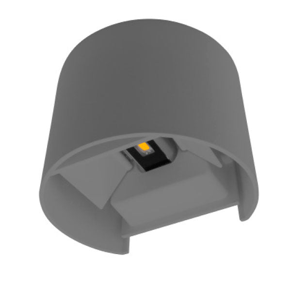 Luminario semicilíndrico con doble salida de luz ajustable independiente para crear efectos geométricos 6W luz cálida de iLumileds