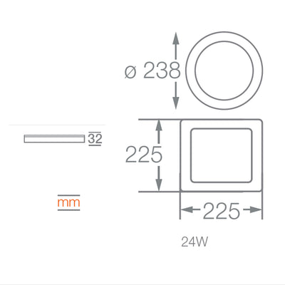 Downlight sobreponer Slim Plafon Redondo 24W (Ø23.8cm) color de luz Frío (6500K) de Ledvance
