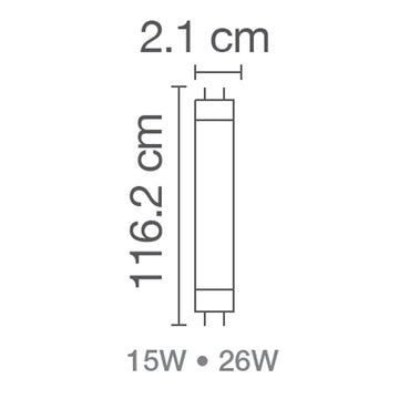 Tubo T5 HE LED PFM 15W 120cm opciones color de luz 100-277V 50,000hr marca Ledvance